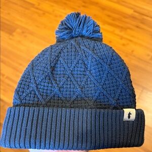 Cotopaxi Blue Knit Beanie with Pom-Pom